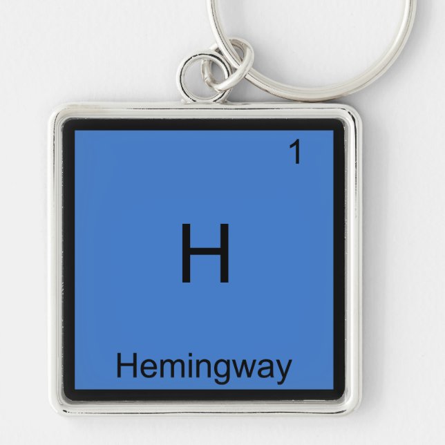 H - Hemingway Funny Chemistry Element Symbol Tee Keychain (Front)