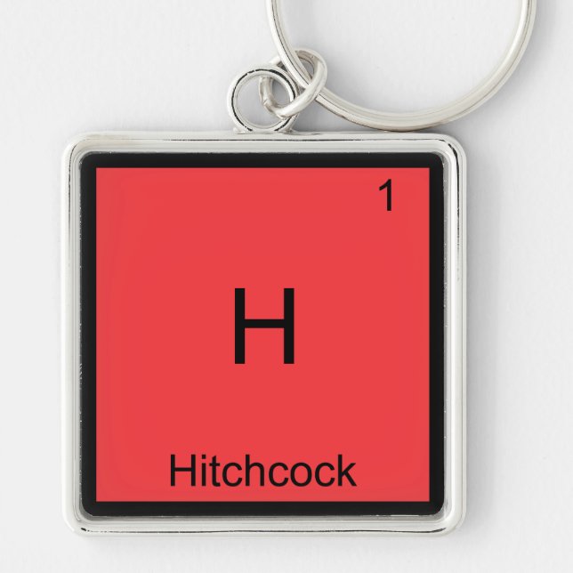 H - Hitchcock Funny Chemistry Element Symbol Tee Keychain (Front)