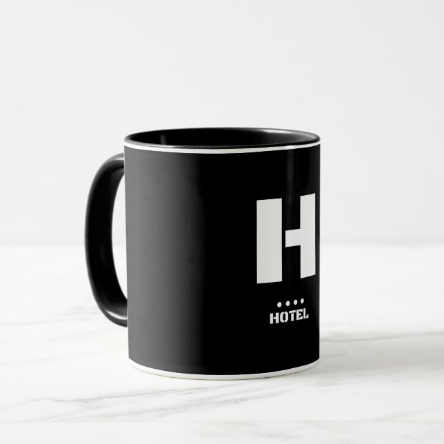 H (Hotel) NATO Phonetic Alphabet & Morse Code Mug (Front Left)