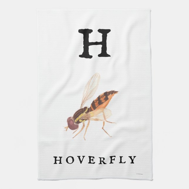 "H" Hoverfly  Kitchen Towel (Vertical)