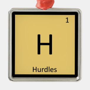 H - Hurdles Track and Field Chemistry Symbol Metal Ornament