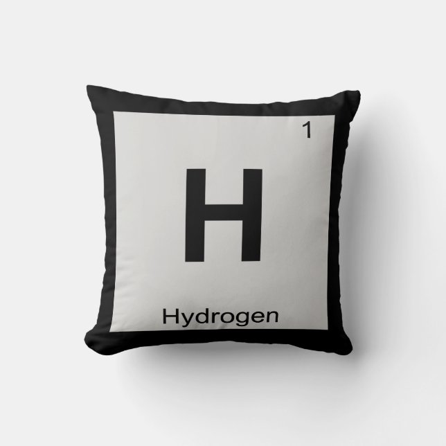 H - Hydrogen Chemistry Periodic Table Symbol Throw Pillow (Front)