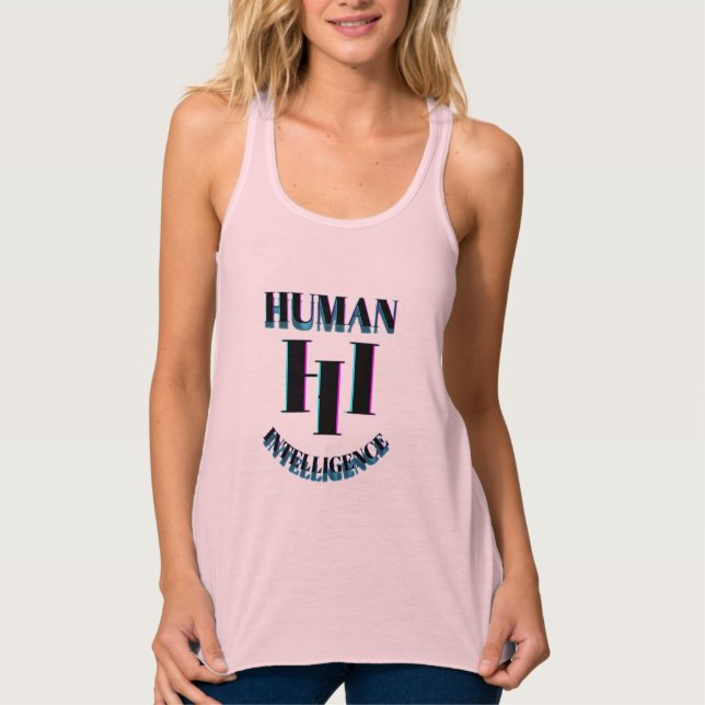 H I HUMAN INTELLIGENCE t-shirt  Tank Top (Front)