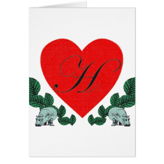 H in a heart cards (Front)