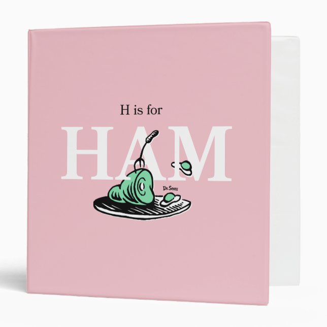 "H is for HAM" | Alphabet Design 3 Ring Binder (Front/Inside)