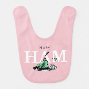 "H is for HAM"   Alphabet Design Baby Bib