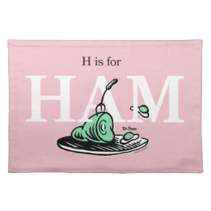 "H is for HAM"   Alphabet Design Cloth Placemat