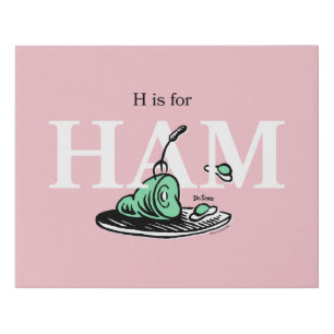 "H is for HAM"   Alphabet Design Faux Canvas Print