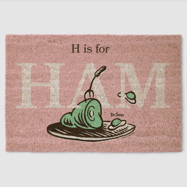 "H is for HAM" | Alphabet Design Fiber Doormat (Front)