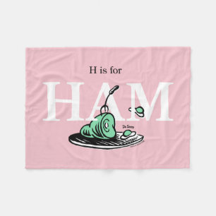"H is for HAM"   Alphabet Design Fleece Blanket