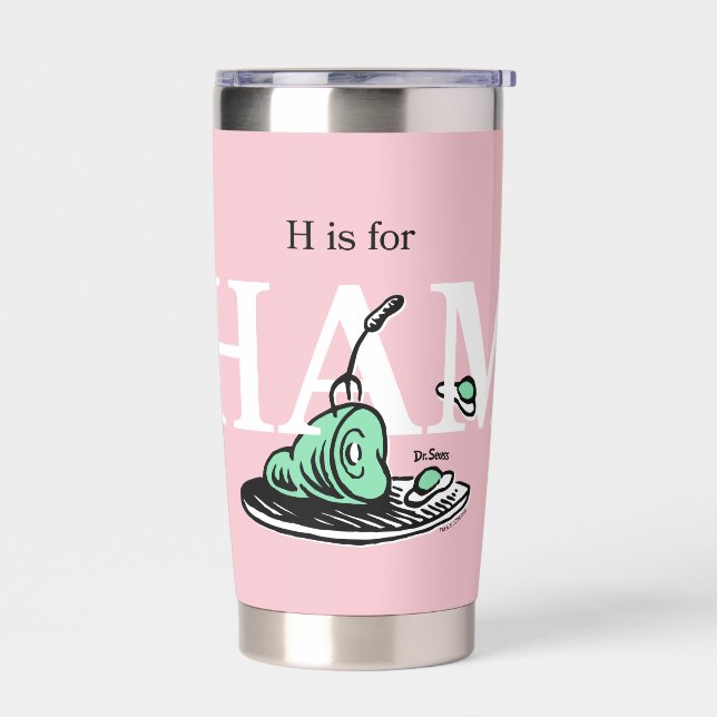 "H is for HAM" | Alphabet Design Insulated Tumbler (Left)