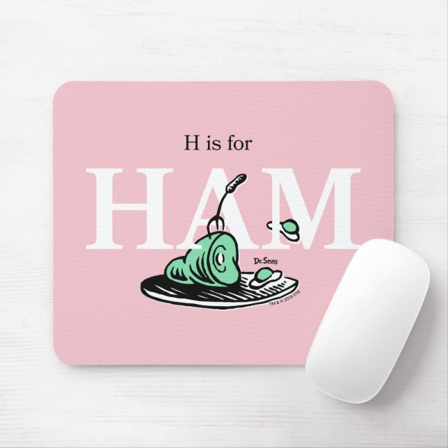 "H is for HAM" | Alphabet Design Mouse Pad (With Mouse)