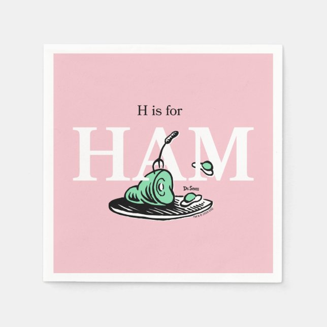 "H is for HAM" | Alphabet Design Napkins (Front)