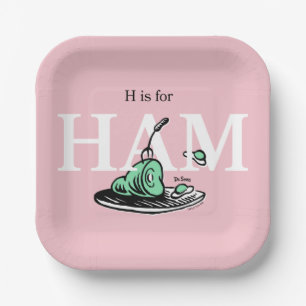 "H is for HAM"   Alphabet Design Paper Plates