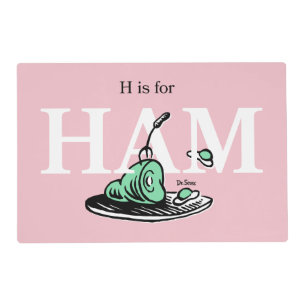 "H is for HAM"   Alphabet Design Placemat