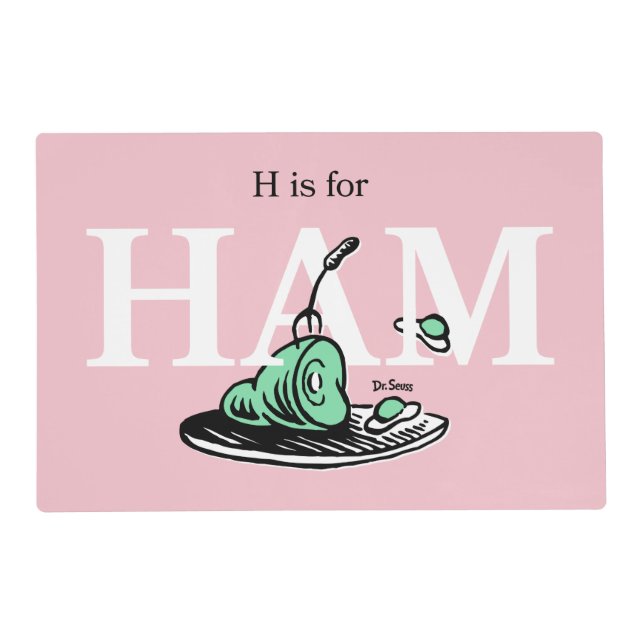 "H is for HAM" | Alphabet Design Placemat (Front)