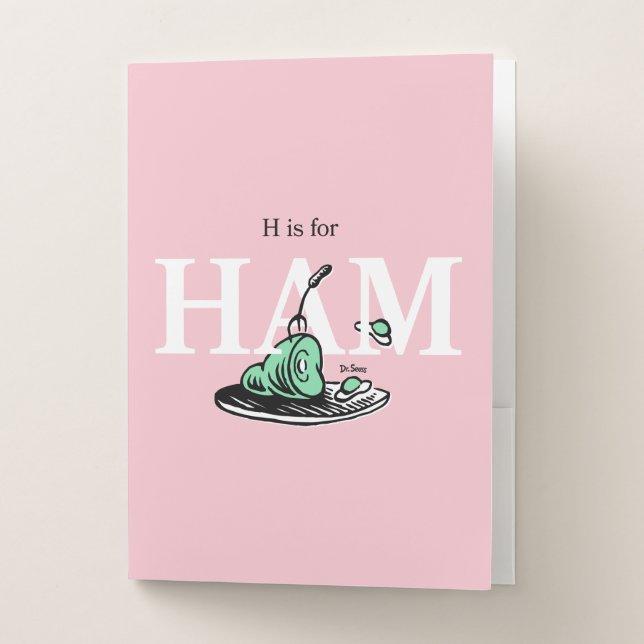 "H is for HAM" | Alphabet Design Pocket Folder (Front)