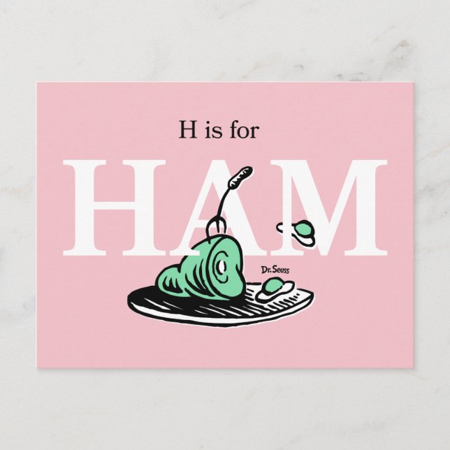 "H is for HAM" | Alphabet Design Postcard (Front)