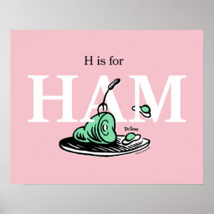 "H is for HAM"   Alphabet Design Poster