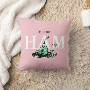 "H is for HAM"   Alphabet Design Throw Pillow