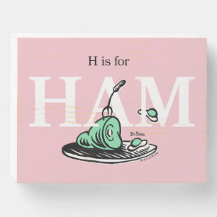 "H is for HAM"   Alphabet Design Wooden Box Sign