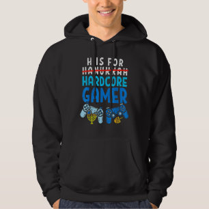 H Is For Hanukkah Gamer Video Gaming Boys Men Gir Hoodie