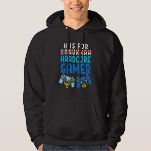 H Is For Hanukkah Gamer Video Gaming Chanukah Boys Hoodie