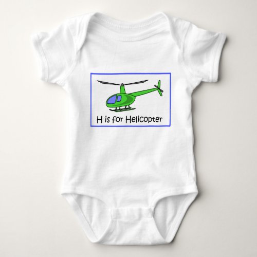 H is for helicopter baby bodysuit
