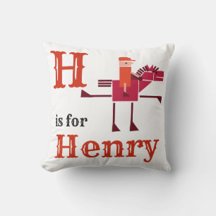 H is for Henry baby boy Throw Pillow