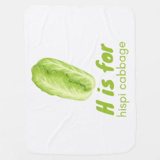 H is for HISPPI CABBAGE Green Veggie Alphabet Baby Blanket