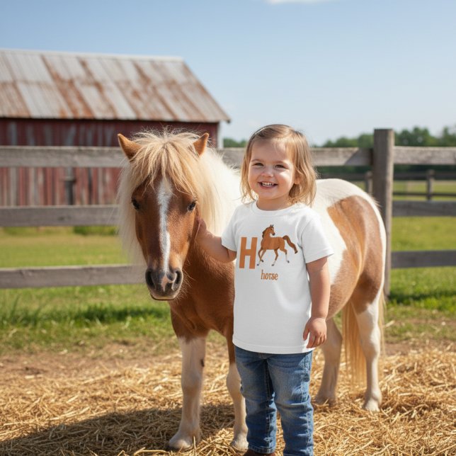 H is for Horse - Cute Alphabet Learning Toddler T-shirt (Creator Uploaded)