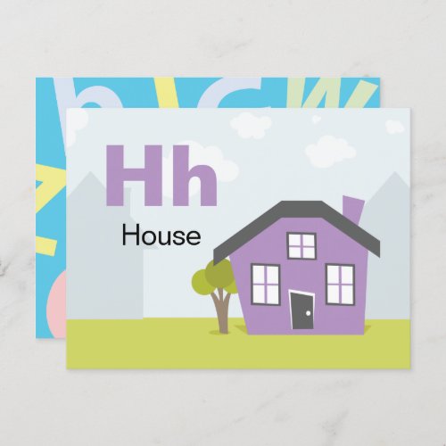 H is for House _ Alphabet Flash Card