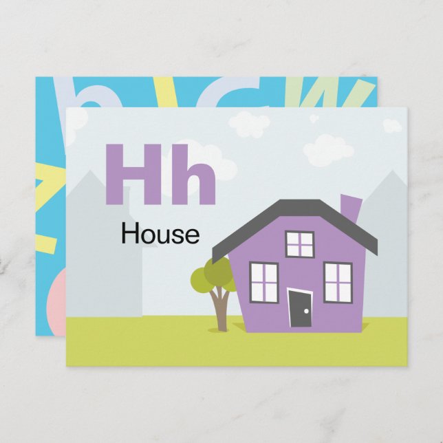 H is for House - Alphabet Flash Card (Front/Back)
