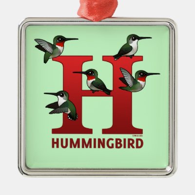 H is for Hummingbird Metal Ornament