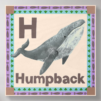 H is for Humpback Wood Photo Tile