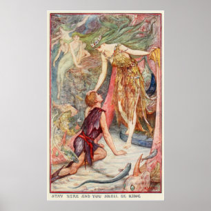 H J Ford Vintage Illustration Mermaid Kingdom Poster