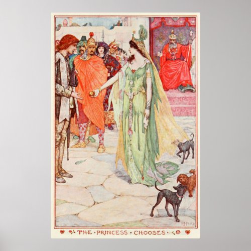H J Ford Vintage Illustration The Princess Chooses Poster