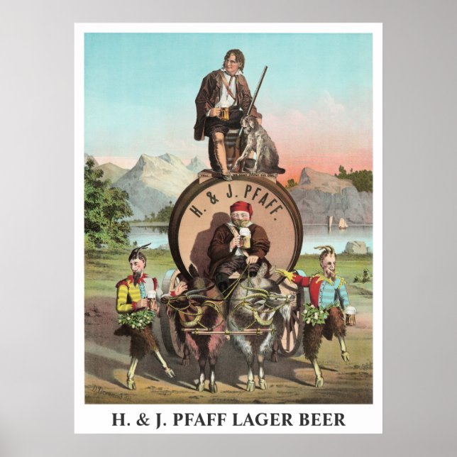 H. & J. Pfaff Lager Beer editable title Poster (Front)