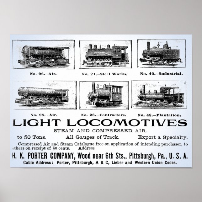 H K Porter & Co.Light Locomotives Poster (Front)