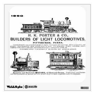 H K Porter & Company Railroad Locomotives Wall Decal