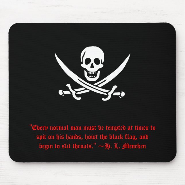 H. L. Mencken Pirate Mousepad (Front)