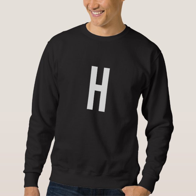H Letter Number Symbol Alphabet Initial Premium Sweatshirt (Front)