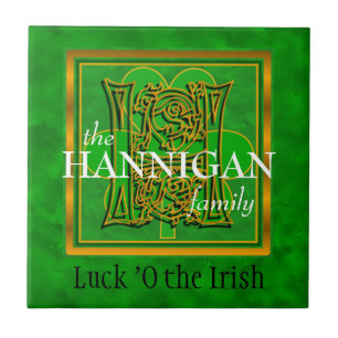 H "Luck of the Irish" Family Custom Monogram Tile