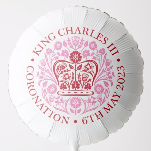 HM King Charles III Red Coronation Emblem  Balloon