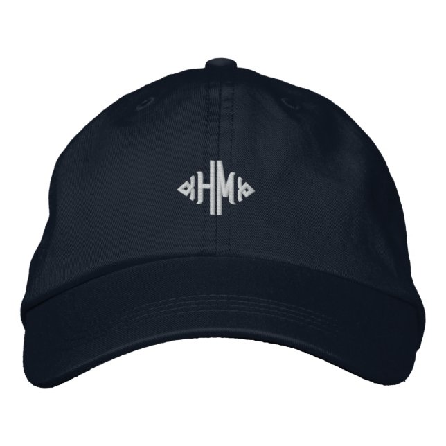 H.M. Monogram Embroidered Baseball Hat (Front)