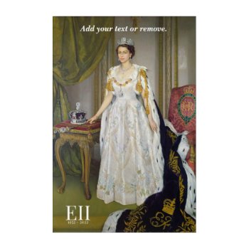 H.m. Queen Elizabeth Ii In Her Coronation Robes  Acrylic Print by RWdesigning at Zazzle