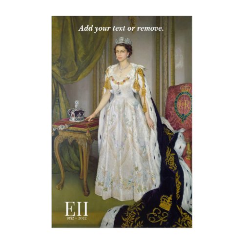HM Queen Elizabeth II in her Coronation robes Acrylic Print