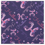 H monogram and personalized name Heather fabric