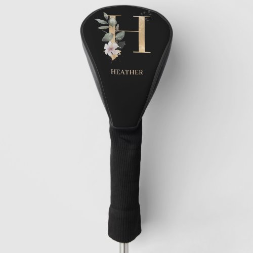 H Monogram Floral Personalized  Golf Head Cover