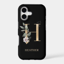 H Monogram Floral Personalized